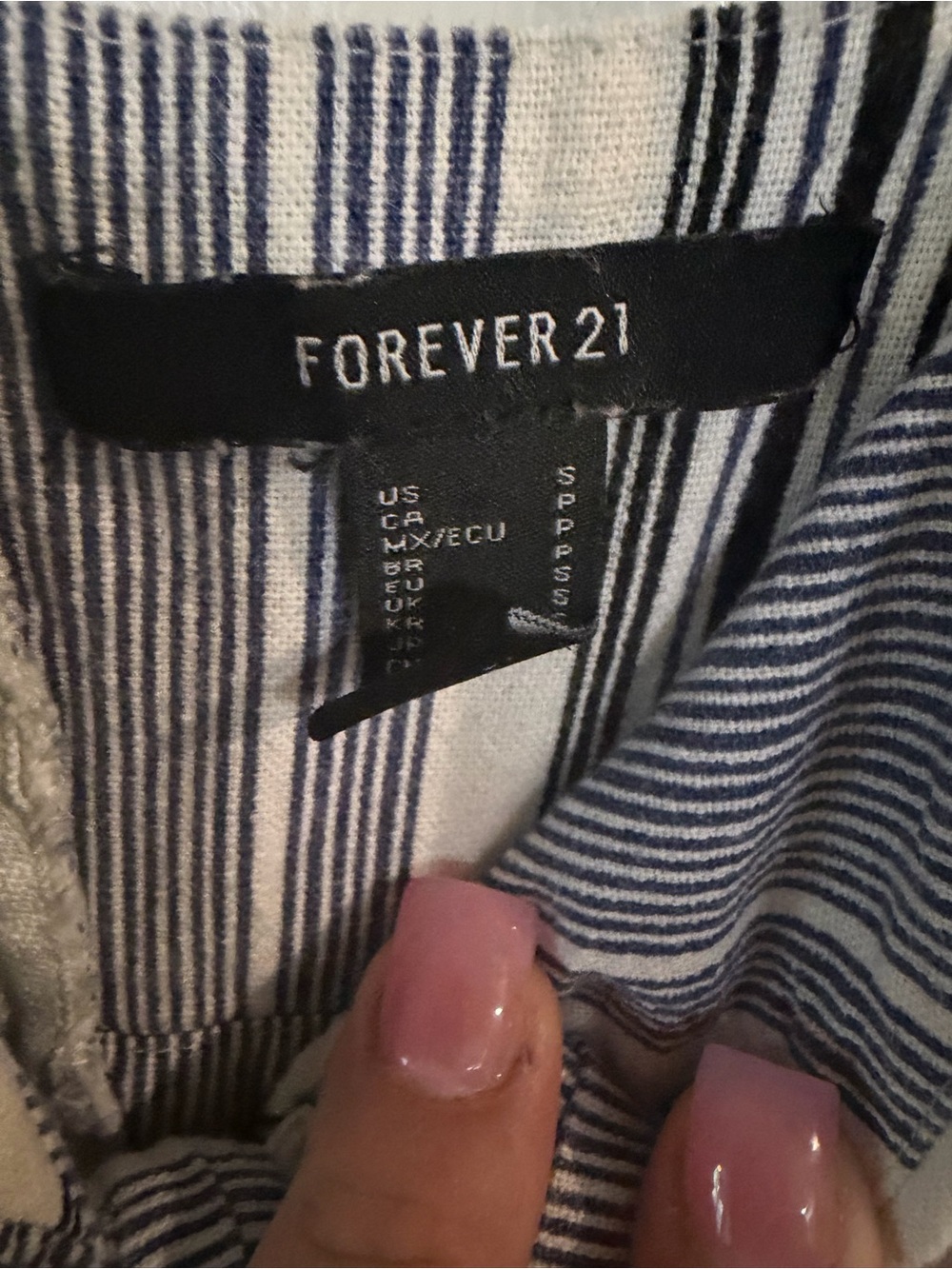 Forever 21 Blue and White Striped Romper - Picture 2 of 2